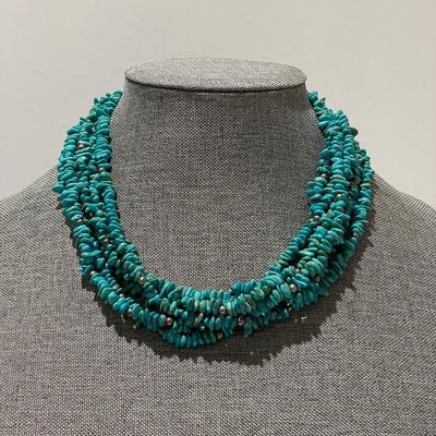 Multiple strand turquoise necklace