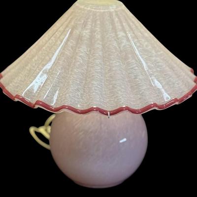 Vintage Murano Glass Swirl Lamp with Glass Ribbon Shade