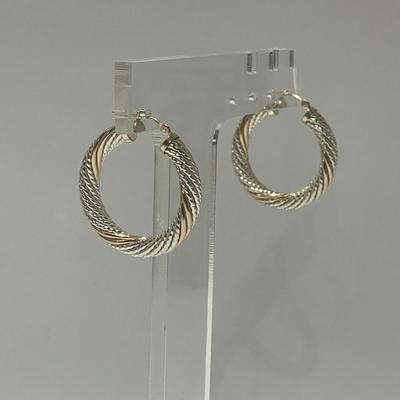 Silver and gold hoop earrings