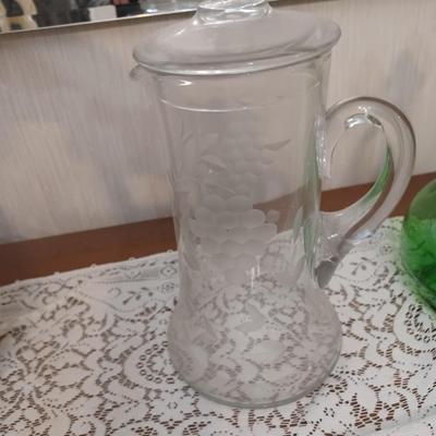 grape etched pitcher