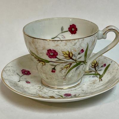 Teacup & Saucer Flower Pattern Unknown maker