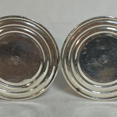 Pair of Vintage Mid Century Sterling Silver Weighted Candlestick Holders