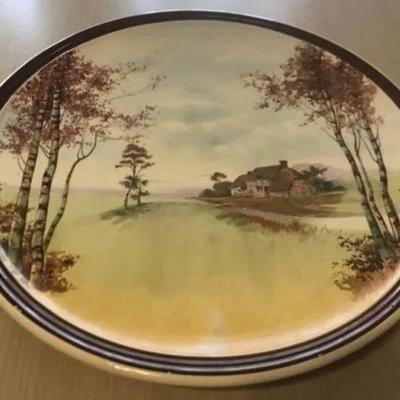 Vintage Royal Doulton English Cottages 13.5" Diameter Charger Collector's Plate Preowned from an Estate.