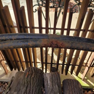 Wrought Iron Hoop Firewood Rack (Y-CE)