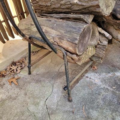 Wrought Iron Hoop Firewood Rack (Y-CE)
