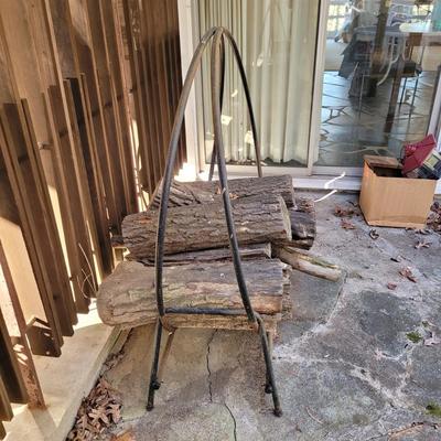Wrought Iron Hoop Firewood Rack (Y-CE)