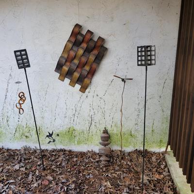 Assortment of Yard Art - Spinning Wood Spiral & More (Y-CE)