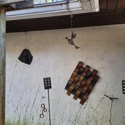 Assortment of Yard Art - Spinning Wood Spiral & More (Y-CE)