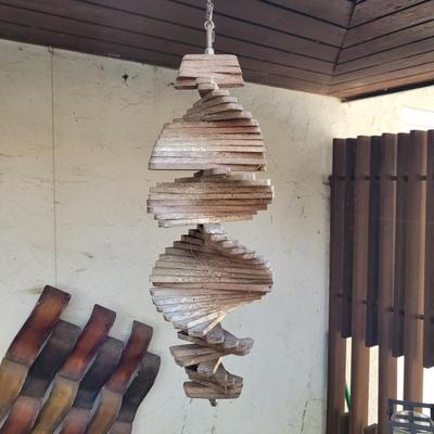 Assortment of Yard Art - Spinning Wood Spiral & More (Y-CE)