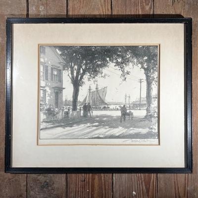 N408 Signed Gordon Grant 1940 Arching Elms Lithograph