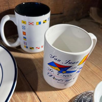 N413 Assorted Nautical Dishes and Mugs