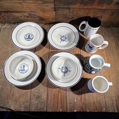 N413 Assorted Nautical Dishes and Mugs