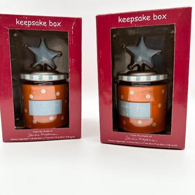 Pair (2) ~ Reach For The Stars Keepsake Box/Jar