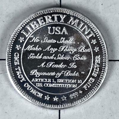 1 Troy Once Liberty Mint .999 Silver Bullion 