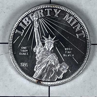 1 Troy Once Liberty Mint .999 Silver Bullion 