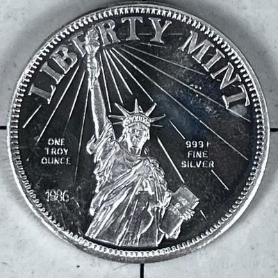 1 Troy Once Liberty Mint .999 Silver Bullion 