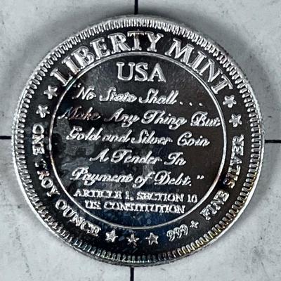 1 Troy Once Liberty Mint .999 Silver Bullion 