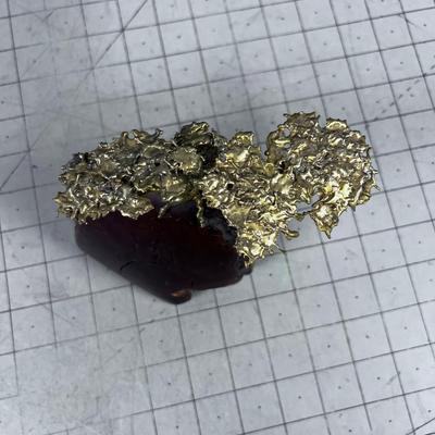 Bonzi Sculpture, Brass and Walnut Burl 