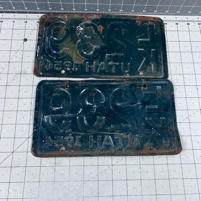 1954 UTAH License Plate Matched set