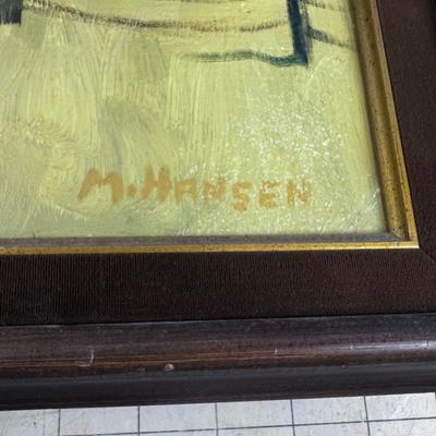 M.  Hansen Farm House, Oil On Board. 