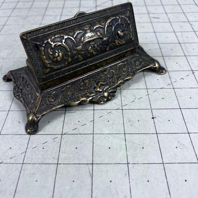 Bronze Desk Ink Well 
