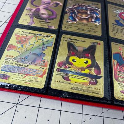 Binder of PokÃ©mon Cards, Gold Foil, Cased and Sleeved 