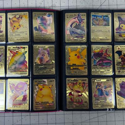 Binder of PokÃ©mon Cards, Gold Foil, Cased and Sleeved 