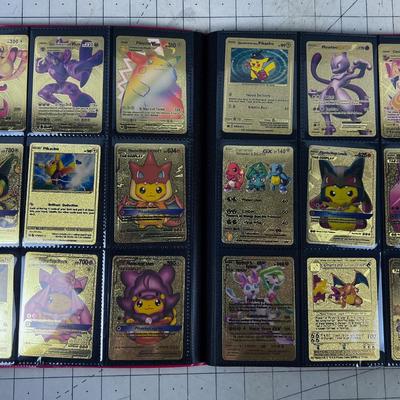 Binder of PokÃ©mon Cards, Gold Foil, Cased and Sleeved 