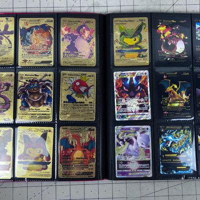Binder of PokÃ©mon Cards, Gold Foil, Cased and Sleeved 