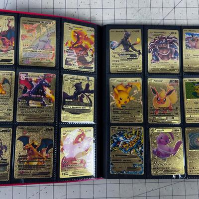 Binder of PokÃ©mon Cards, Gold Foil, Cased and Sleeved 