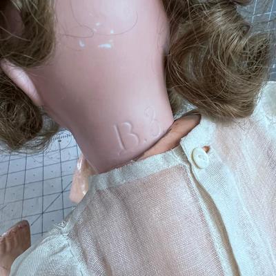Composition Doll With Porcelain HEAD 