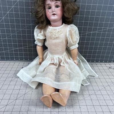 Composition Doll With Porcelain HEAD 