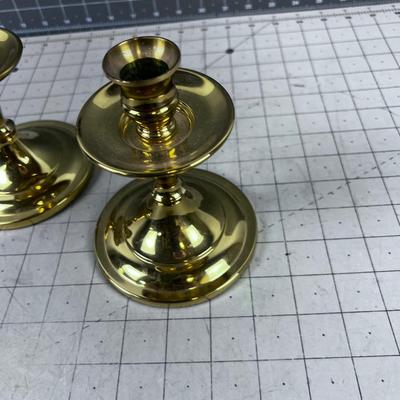 2 Solid Brass Candle Sticks 