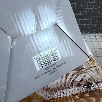 Crystal Napkin Holder and Bottle Coaster, NEW 