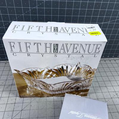 Crystal Napkin Holder and Bottle Coaster, NEW 