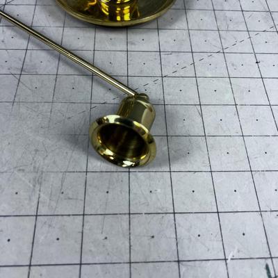 Brass Candle Stick &Candle Snuffer 