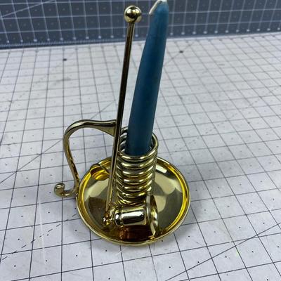 Brass Candle Stick &Candle Snuffer 