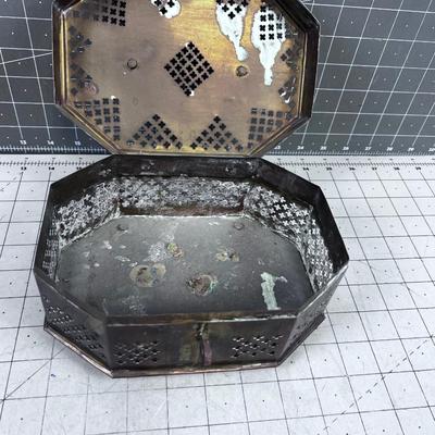 Hand Crafted Brass Box, Vintage