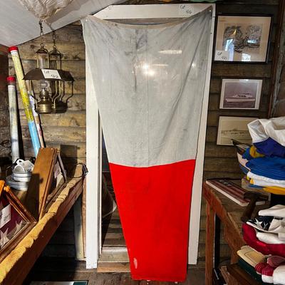 U424 Vintage Size 6 Maritime Linen Interrogative Signal Pennant Flag