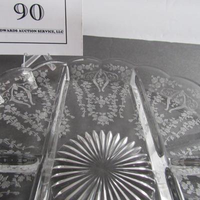 Vintage Cambridge Diane Pattern 5 Part Round Relish