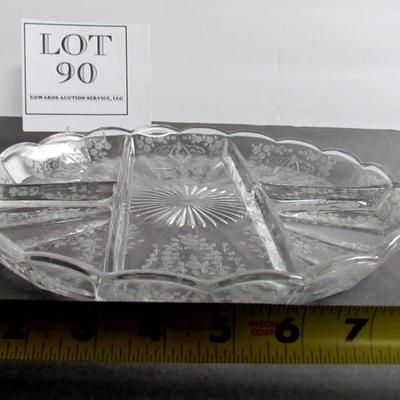 Vintage Cambridge Diane Pattern 5 Part Round Relish
