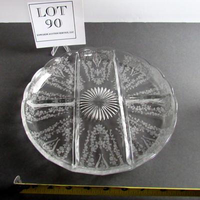 Vintage Cambridge Diane Pattern 5 Part Round Relish