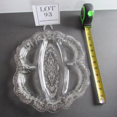 Vintage Cambridge Diane Pattern 5 Part Relish Dish