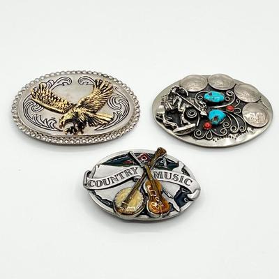 Trio (3) Country Belt Buckles