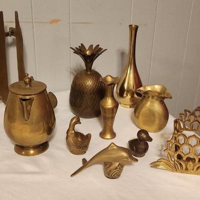 Misc. brass home decor items