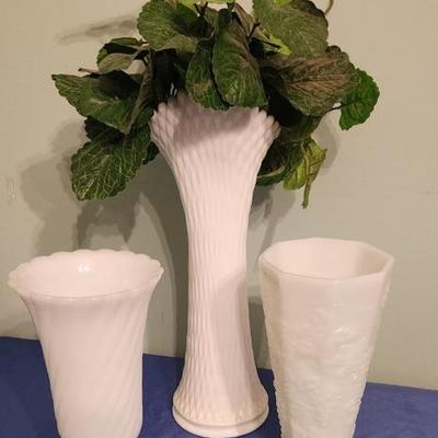 Milk glass vases - 3