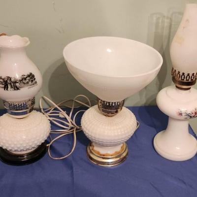 Milk glass lantern
