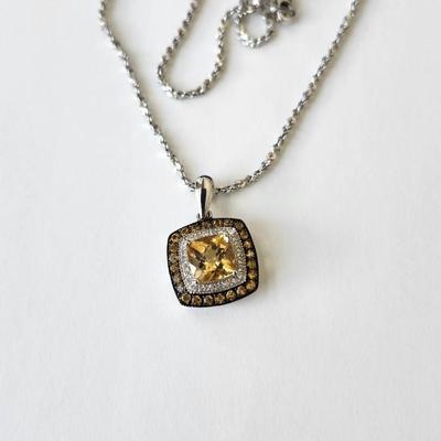 Citrine with diamonds Necklace