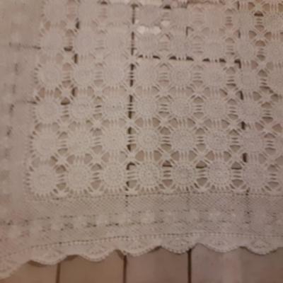 Crocheted table cloth 4.5 ft x 9 ft.