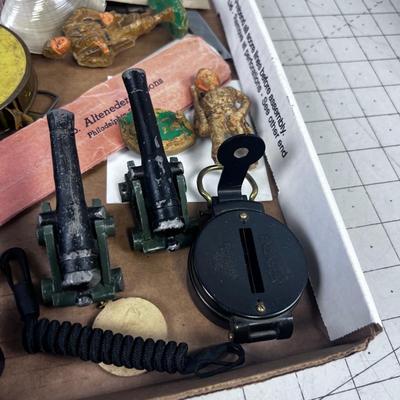 Mixed Lot Tray, Toys, Tools, Rocks 